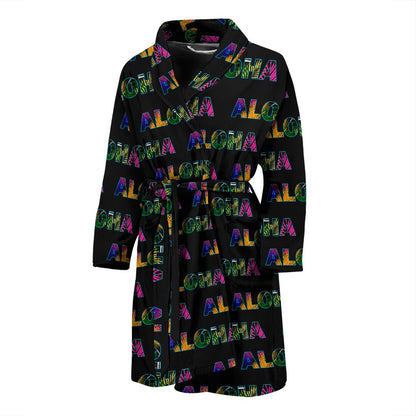 Aloha Hawaii Neon Men Bath Robe