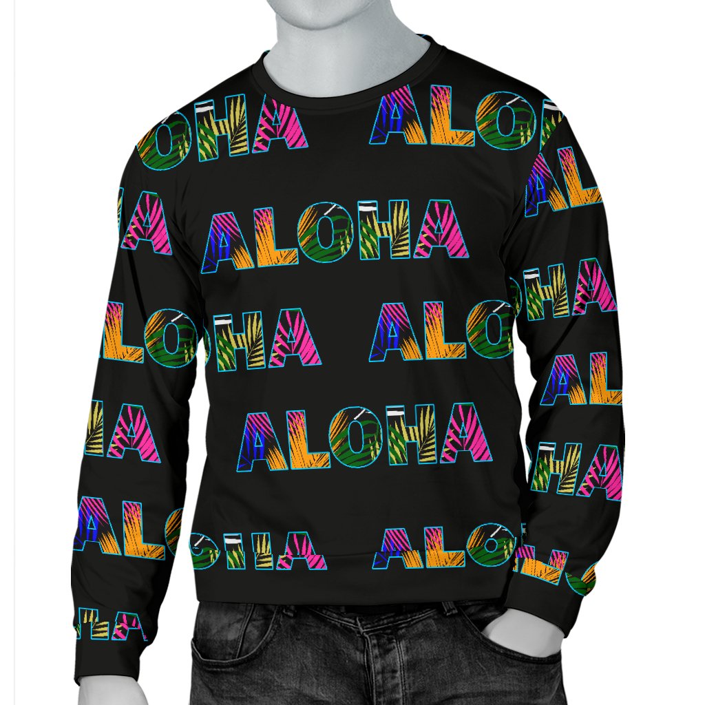 Aloha Hawaii Neon Men Crewneck Sweatshirt