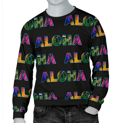 Aloha Hawaii Neon Men Crewneck Sweatshirt