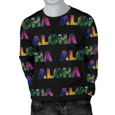 Aloha Hawaii Neon Men Crewneck Sweatshirt