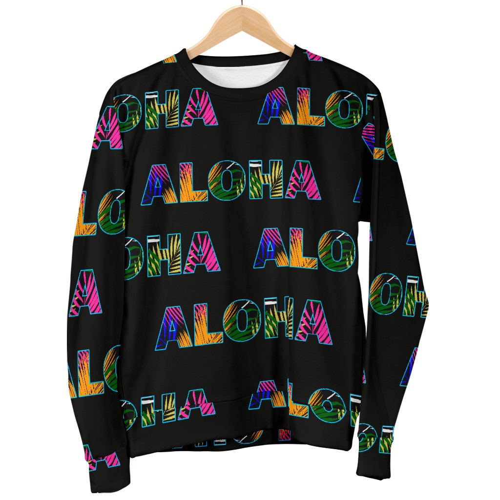 Aloha Hawaii Neon Men Crewneck Sweatshirt