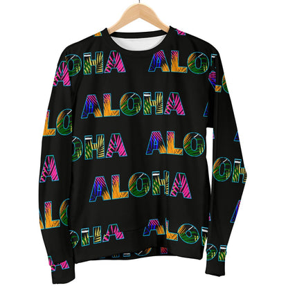 Aloha Hawaii Neon Men Crewneck Sweatshirt