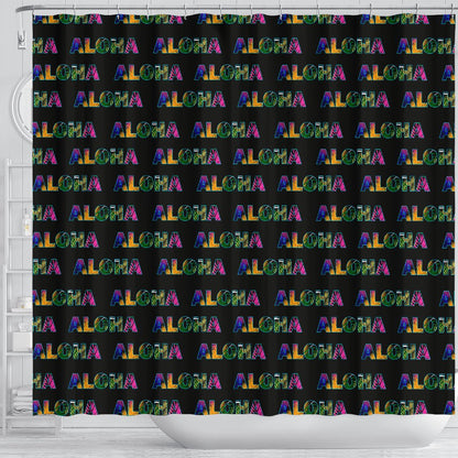 Aloha Hawaii Neon Shower Curtain