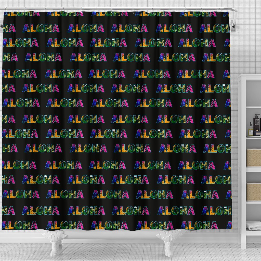 Aloha Hawaii Neon Shower Curtain