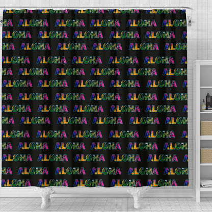 Aloha Hawaii Neon Shower Curtain