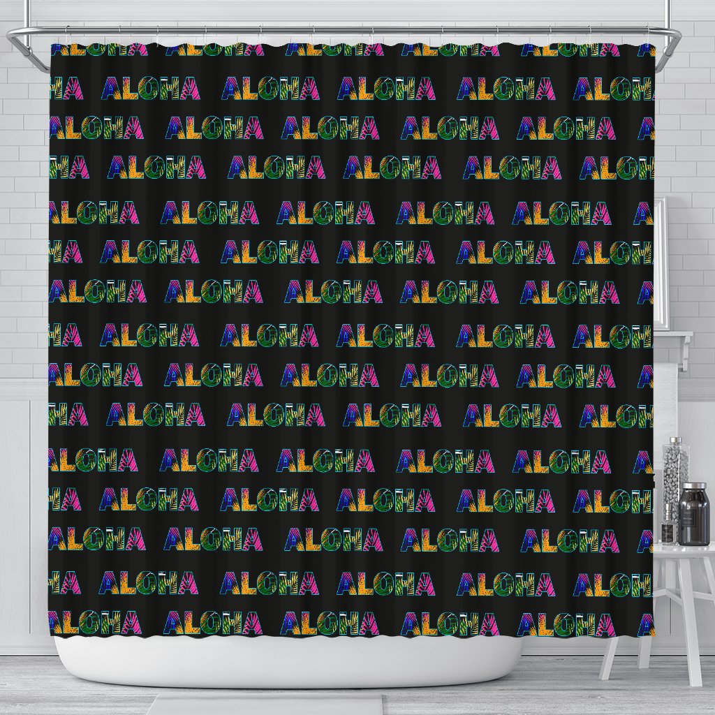 Aloha Hawaii Neon Shower Curtain