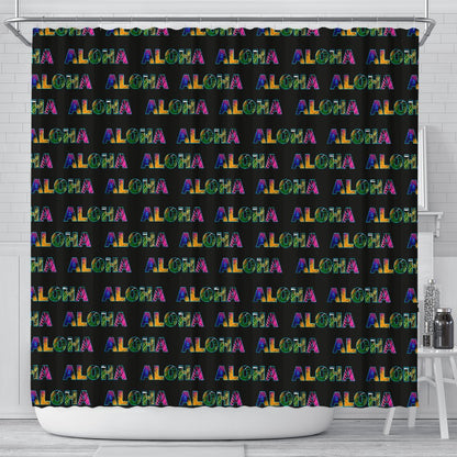 Aloha Hawaii Neon Shower Curtain