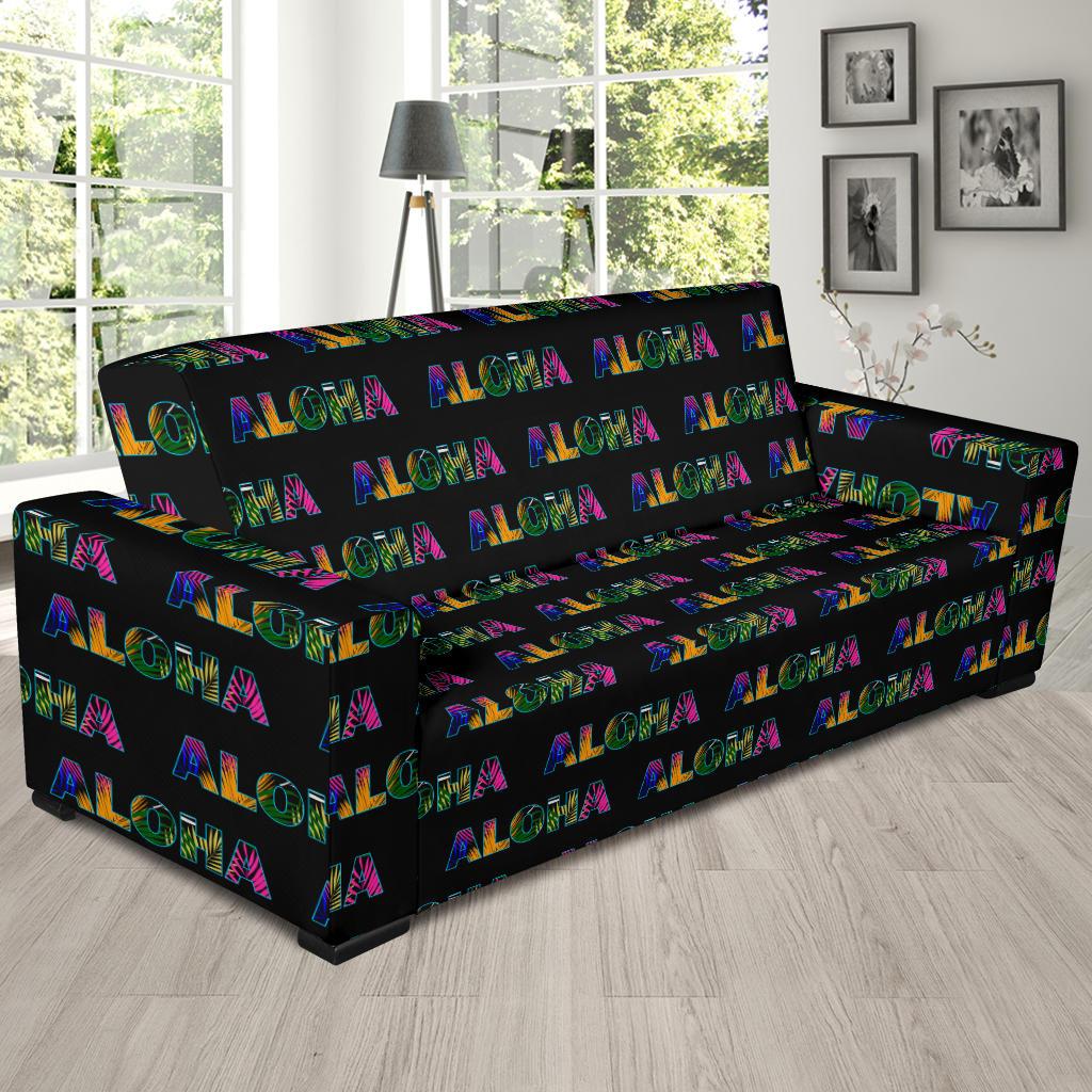 Aloha Hawaii Neon Sofa Slipcover-JORJUNE.COM