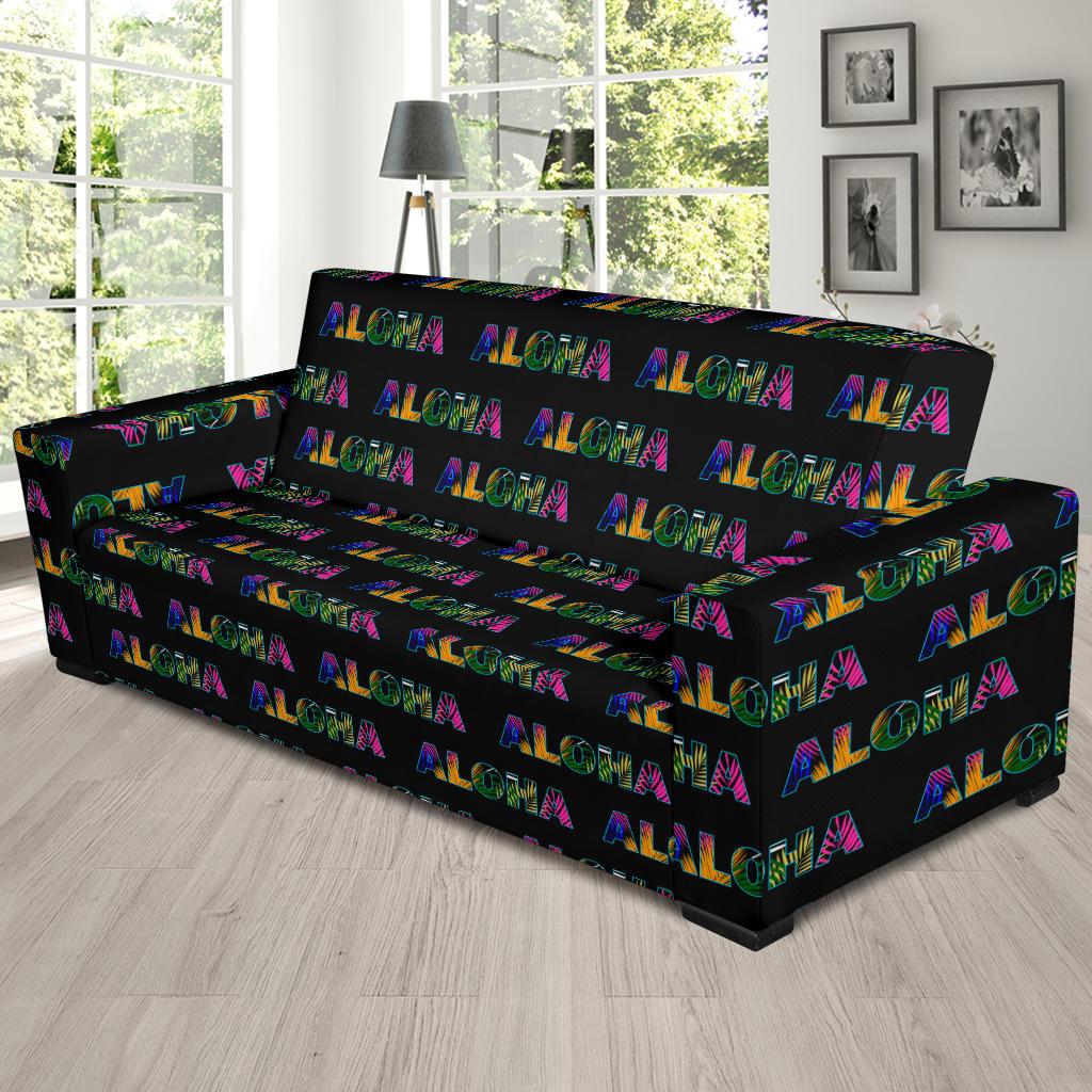 Aloha Hawaii Neon Sofa Slipcover-JORJUNE.COM
