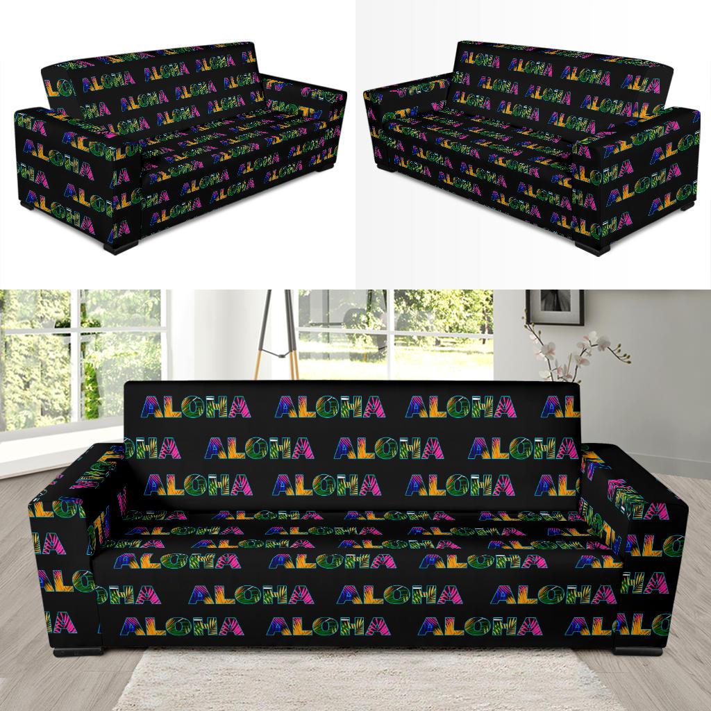 Aloha Hawaii Neon Sofa Slipcover-JORJUNE.COM