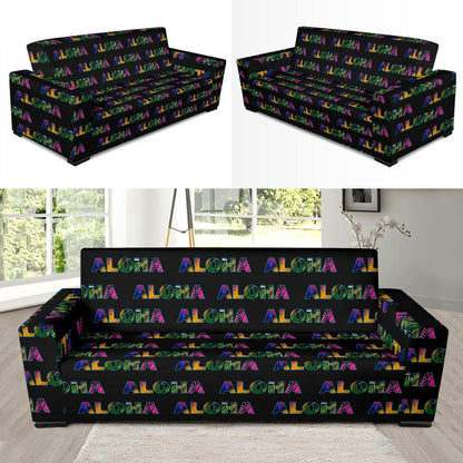 Aloha Hawaii Neon Sofa Slipcover-JORJUNE.COM