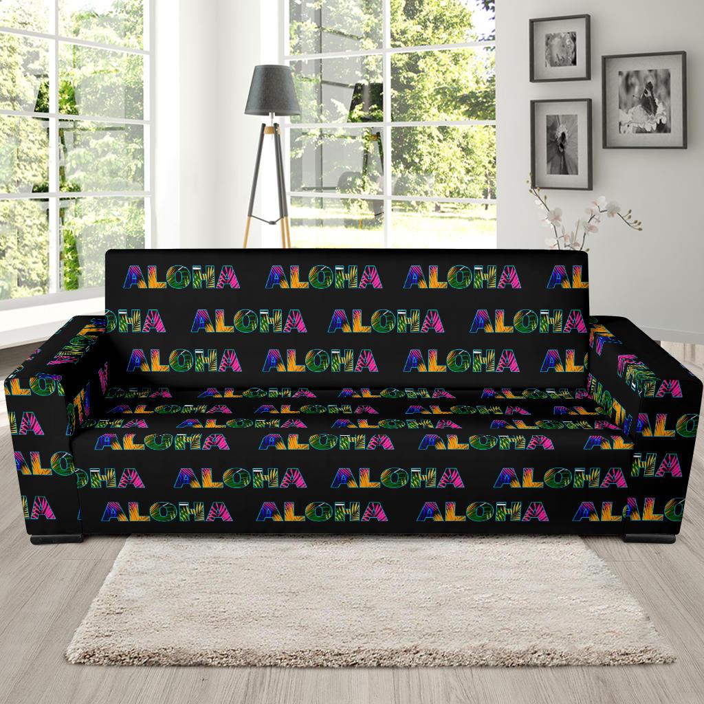 Aloha Hawaii Neon Sofa Slipcover-JORJUNE.COM