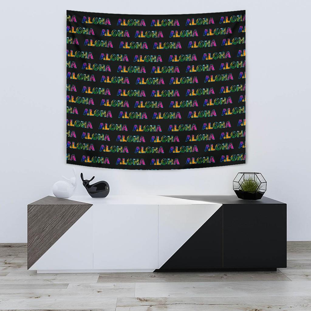 Aloha Hawaii Neon Tapestry