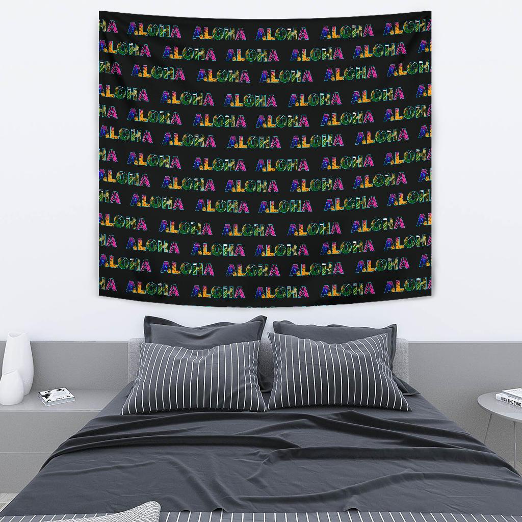 Aloha Hawaii Neon Tapestry