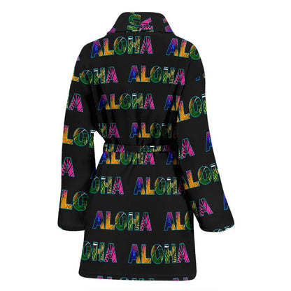 Aloha Hawaii Neon Women Bath Robe