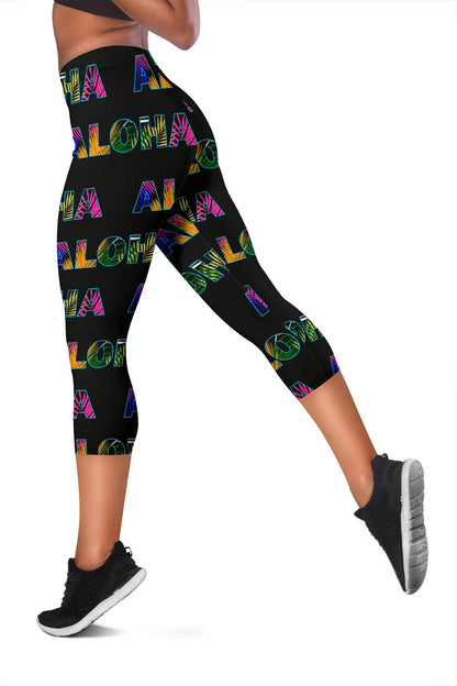 Aloha Hawaii Neon Women Capris