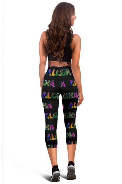 Aloha Hawaii Neon Women Capris