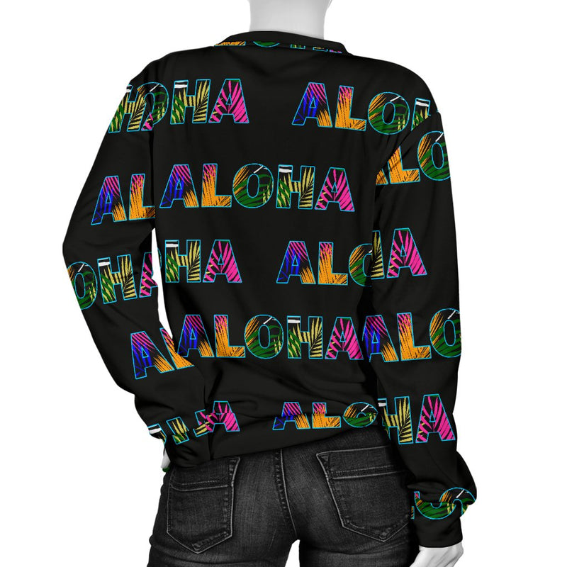 Aloha Hawaii Neon Women Crewneck Sweatshirt