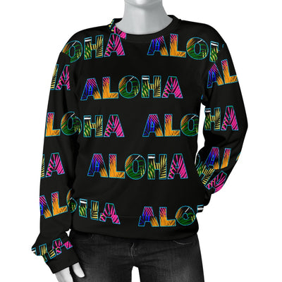 Aloha Hawaii Neon Women Crewneck Sweatshirt