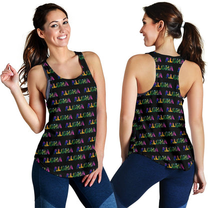 Aloha Hawaii Neon Women Racerback Tank Top