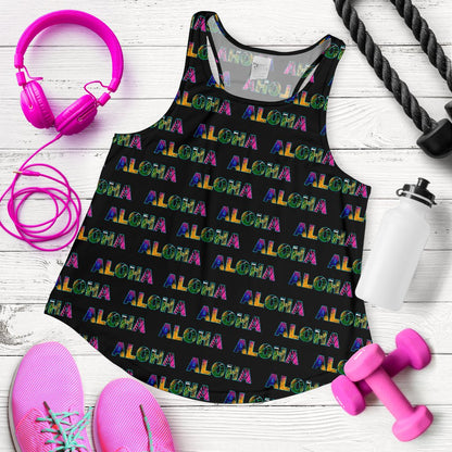 Aloha Hawaii Neon Women Racerback Tank Top