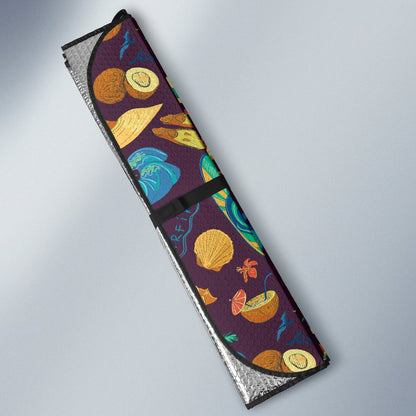 Aloha Hawaii Pattern Print Design 01 Car Sun Shade-JORJUNE.COM
