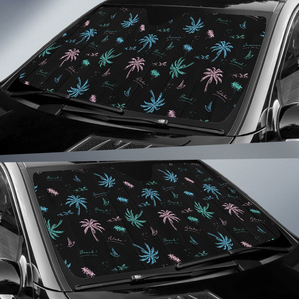 Aloha Hawaii Pattern Print Design 03 Car Sun Shade-JORJUNE.COM
