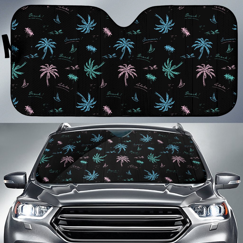 Aloha Hawaii Pattern Print Design 03 Car Sun Shade-JORJUNE.COM
