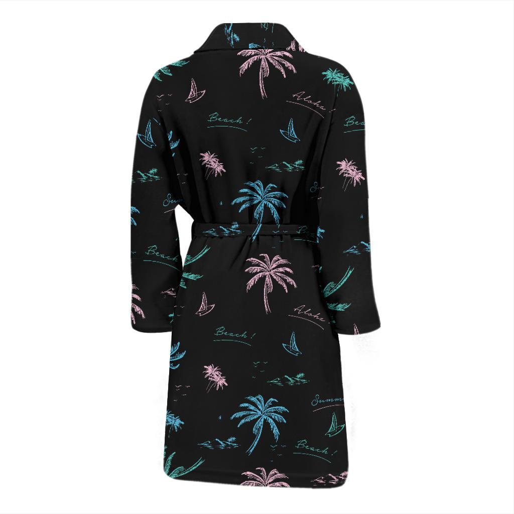 Aloha Hawaii Pattern Print Design 03 Men Bathrobe-JORJUNE.COM