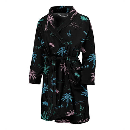 Aloha Hawaii Pattern Print Design 03 Men Bathrobe-JORJUNE.COM