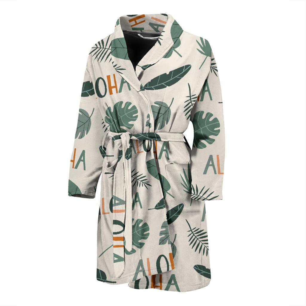 Aloha Hawaii Pattern Print Design 05 Men Bathrobe-JORJUNE.COM