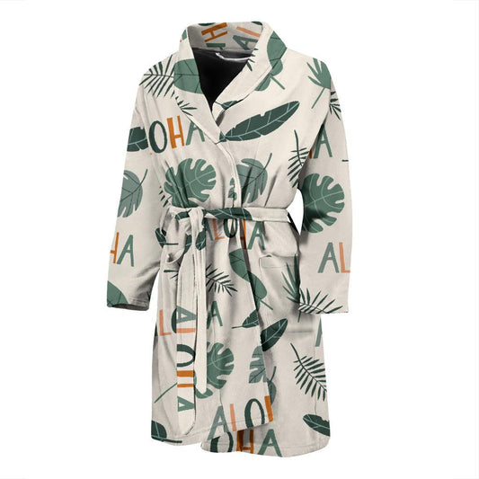 Aloha Hawaii Pattern Print Design 05 Men Bathrobe-JORJUNE.COM
