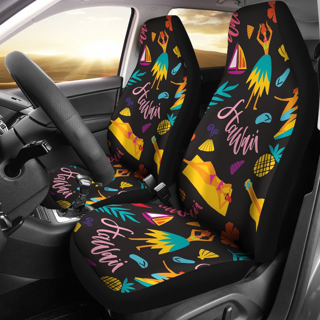 Aloha Hawaii Summer Design Themed Print Universal Fit Car Seat Covers