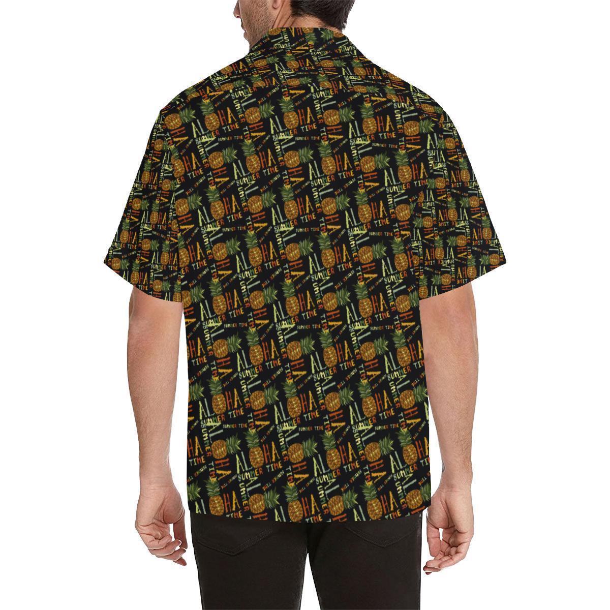 Aloha Hawaii Time Design Themed Print Hawaiian Shirt-JORJUNE.COM