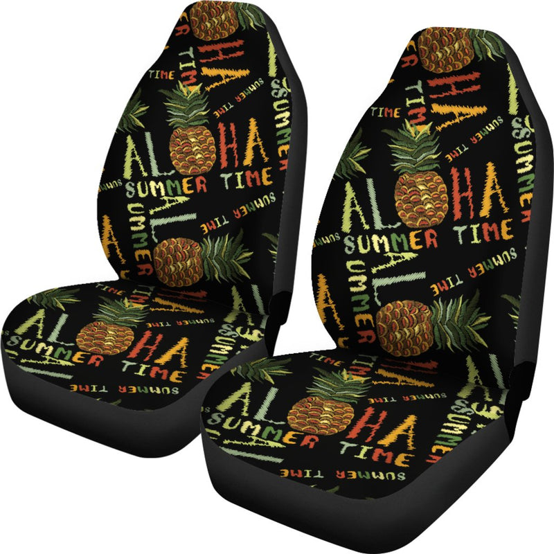 Aloha Hawaii Time Design Themed Print Universal Fit Car Seat Covers