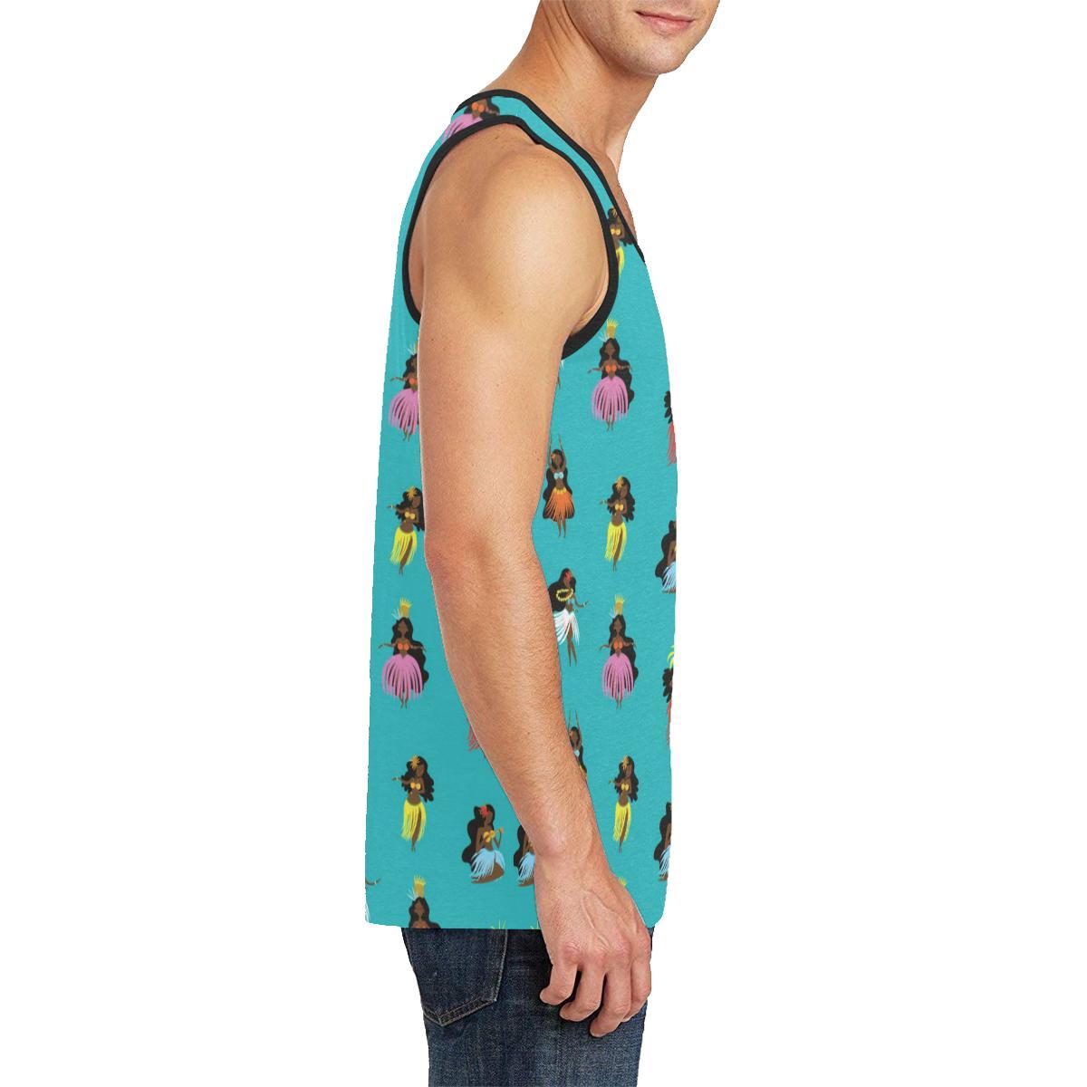 Aloha Hawaiian girl Dance Men Tank Top