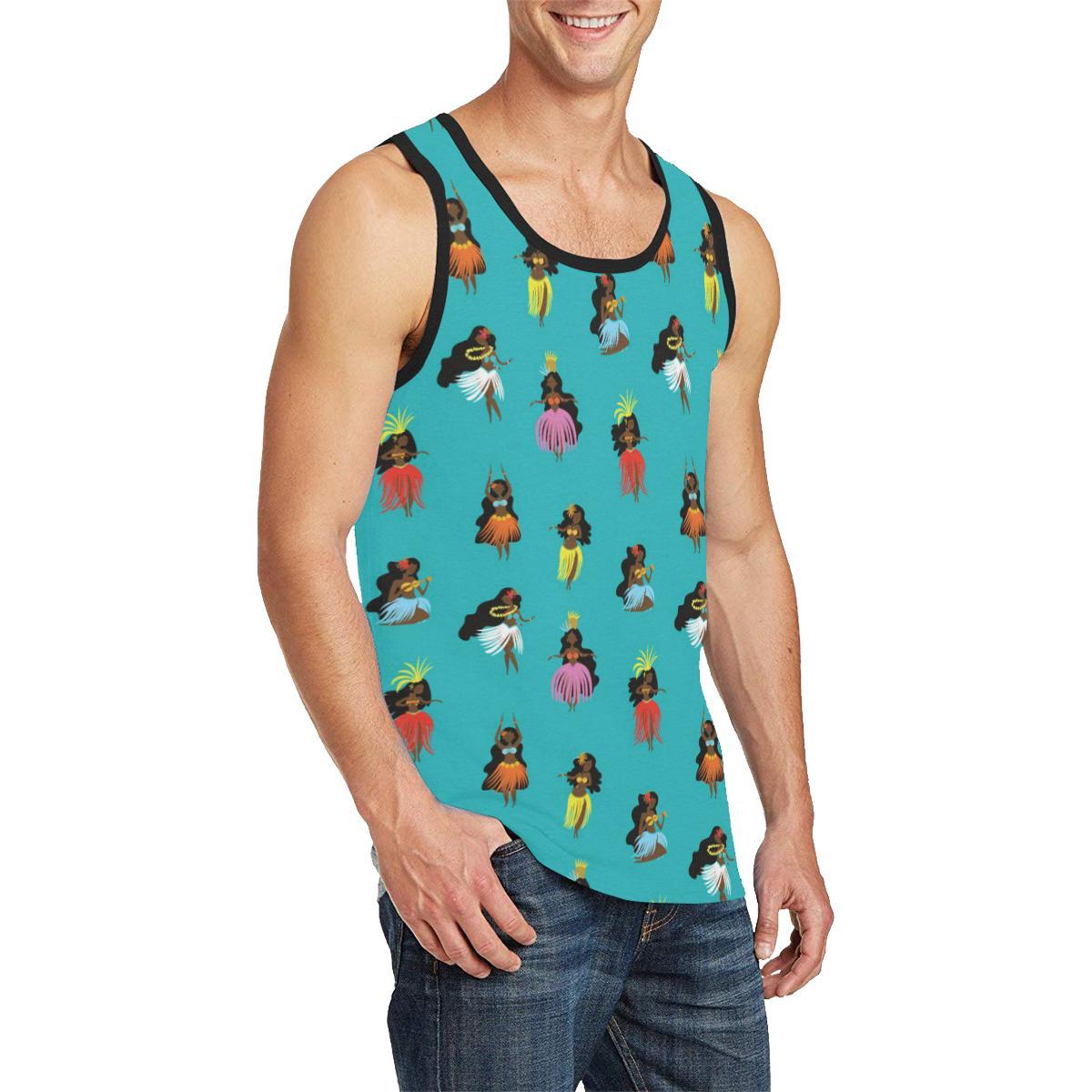 Aloha Hawaiian girl Dance Men Tank Top