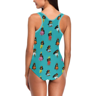 Aloha Hawaiian girl Dance Women One Piece Swimsuit