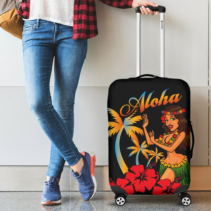 Aloha Hawaiian Girl Luggage Cover Protector