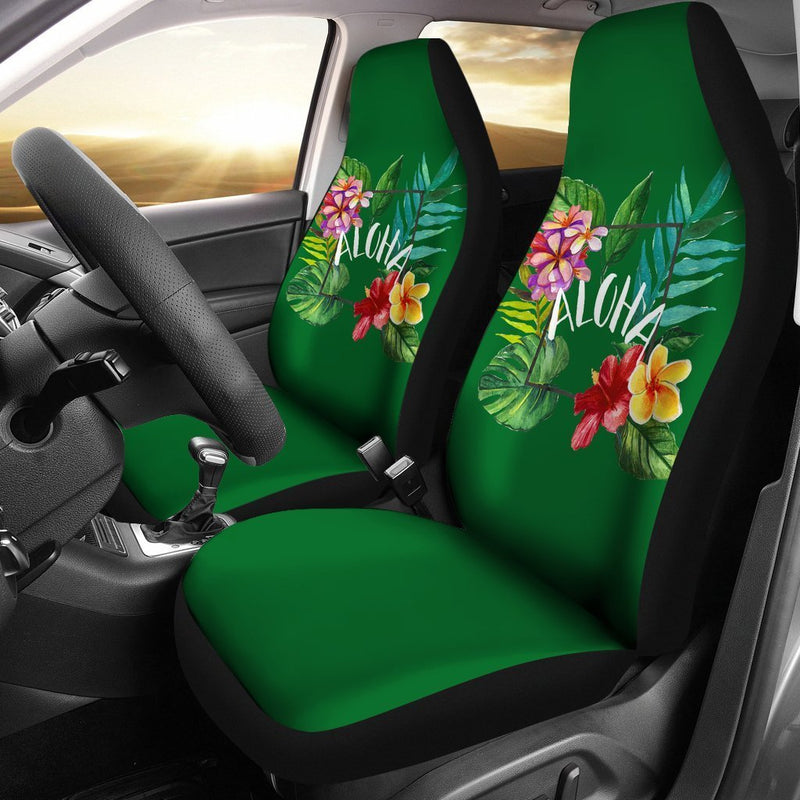 Aloha Hawaiian tropical flower Universal Fit Car Seat Covers JorJune