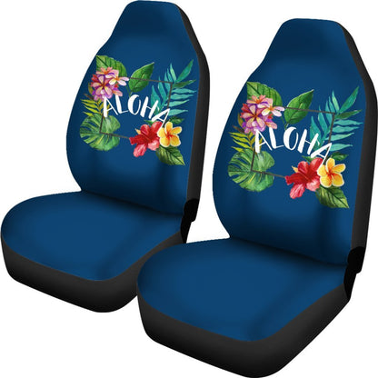 Aloha Hawaiian tropical flower Universal Fit Car Seat Covers