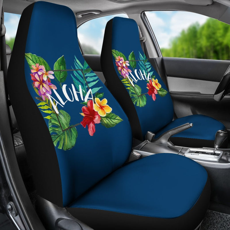 Aloha Hawaiian tropical flower Universal Fit Car Seat Covers JorJune