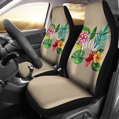 Aloha Hawaiian tropical flower Universal Fit Car Seat Covers