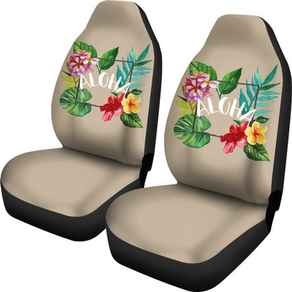Aloha Hawaiian tropical flower Universal Fit Car Seat Covers