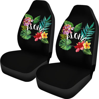 Aloha Hawaiian tropical flower Universal Fit Car Seat Covers