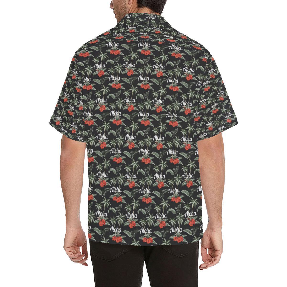 Aloha Palm Tree Design Themed Print Hawaiian Shirt-JORJUNE.COM