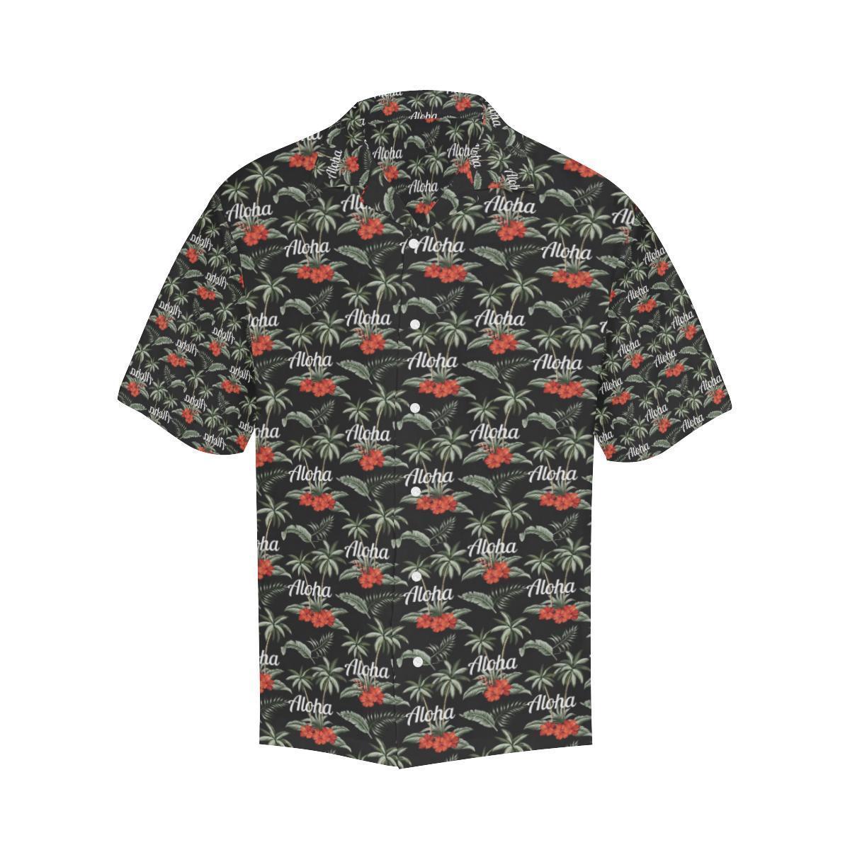 Aloha Palm Tree Design Themed Print Hawaiian Shirt-JORJUNE.COM