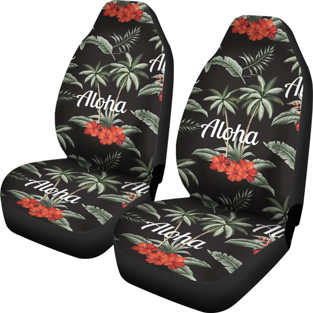 Aloha Palm Tree Design Themed Print Universal Fit Car Seat Covers