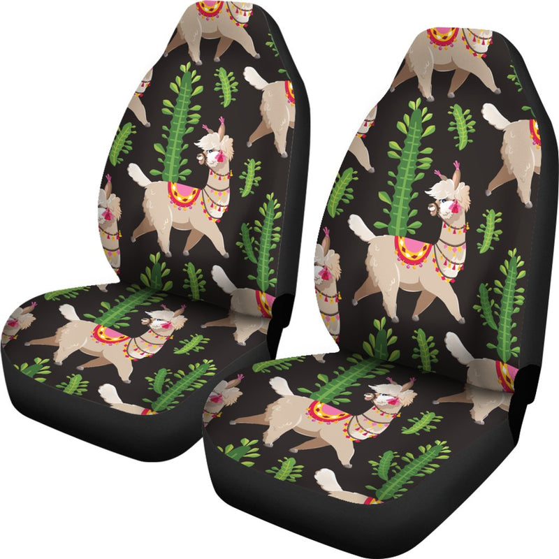 Alpaca Cactus Design Themed Print Universal Fit Car Seat Covers