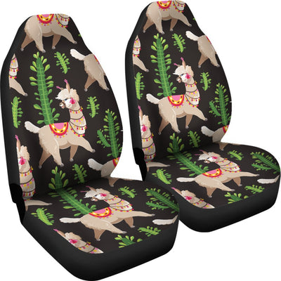 Alpaca Cactus Design Themed Print Universal Fit Car Seat Covers